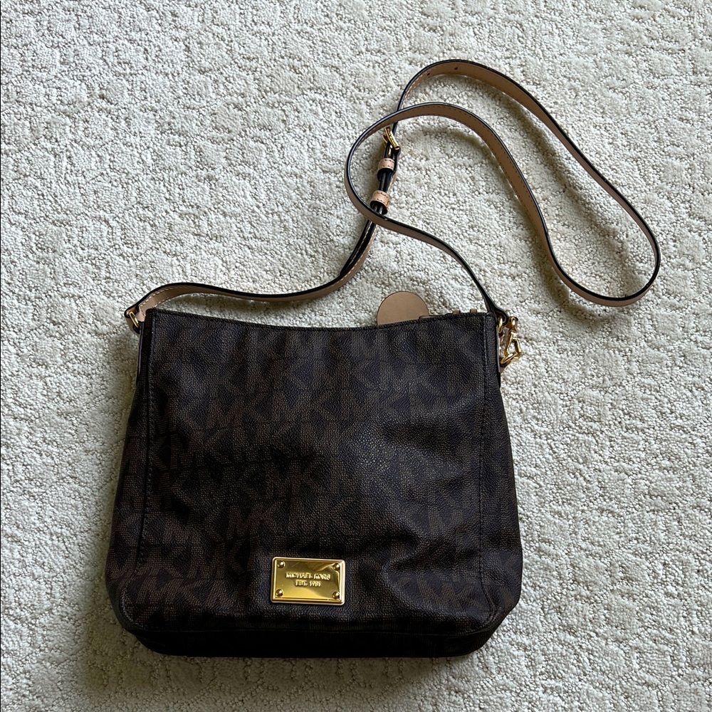 Michael Kors Dark Brown Crossbody with Gold Accents